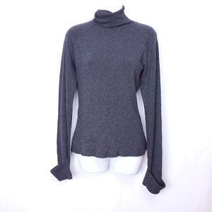 INC Gray Sweater Ribbed Turtleneck
